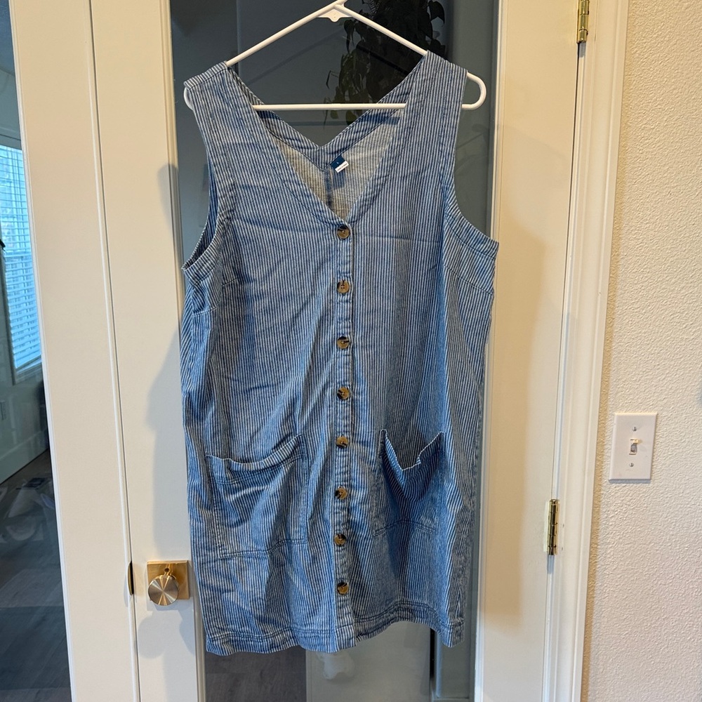 Old Navy Blue and White Striped Dress